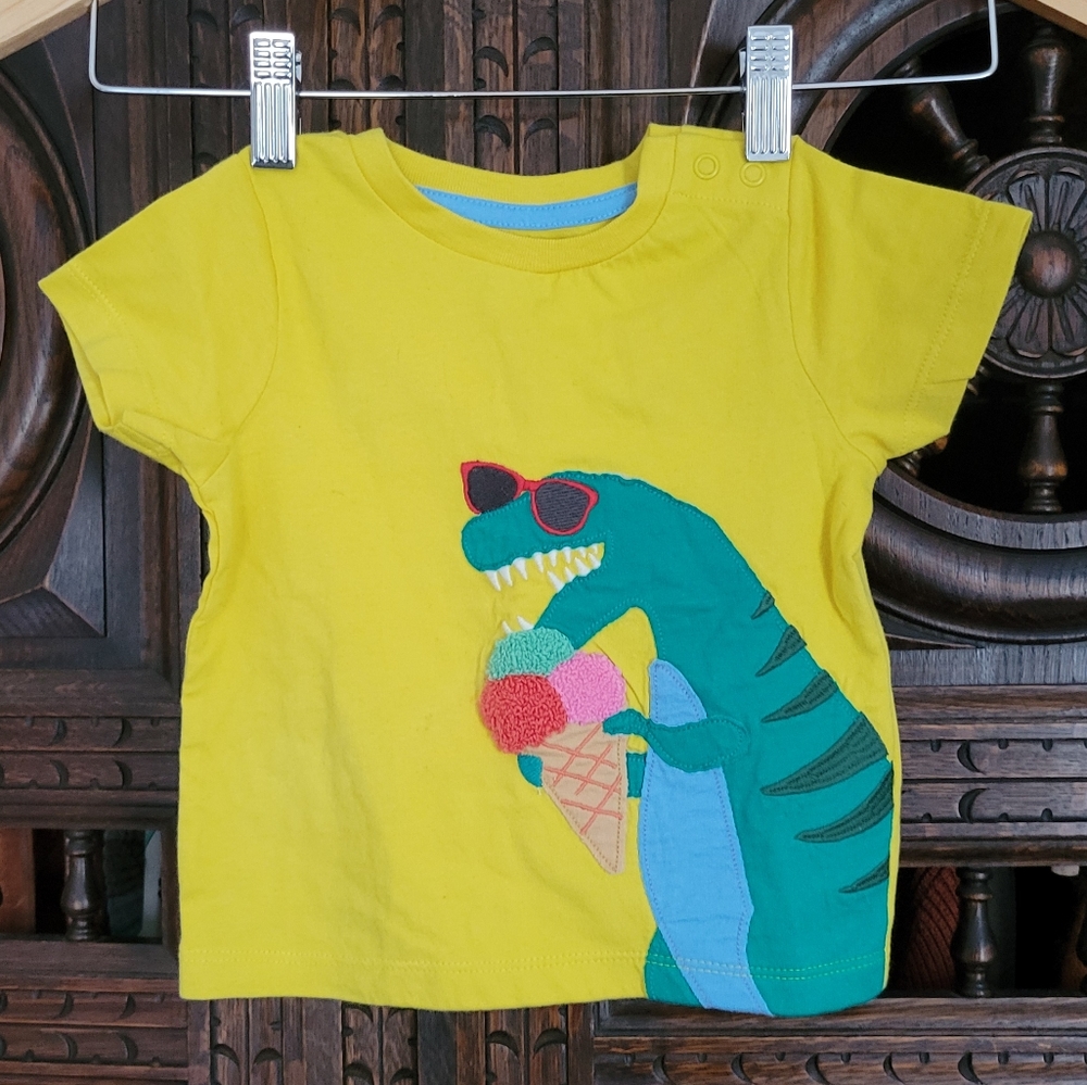 Baby Boden applique dinosaur icecream tee